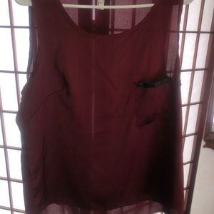 Maroon poly blend tank